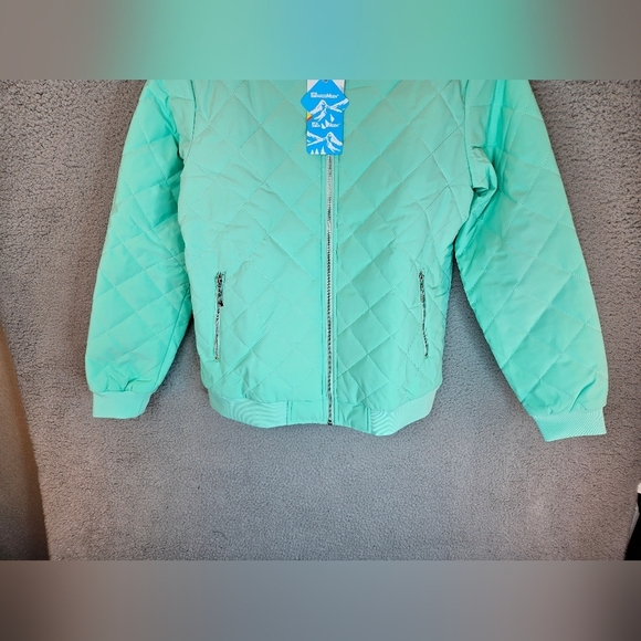 Magcomsen Jacket Womens Sz M Green Mint Quilted Bomber Windbreaker Lightweight - Picture 4 of 14